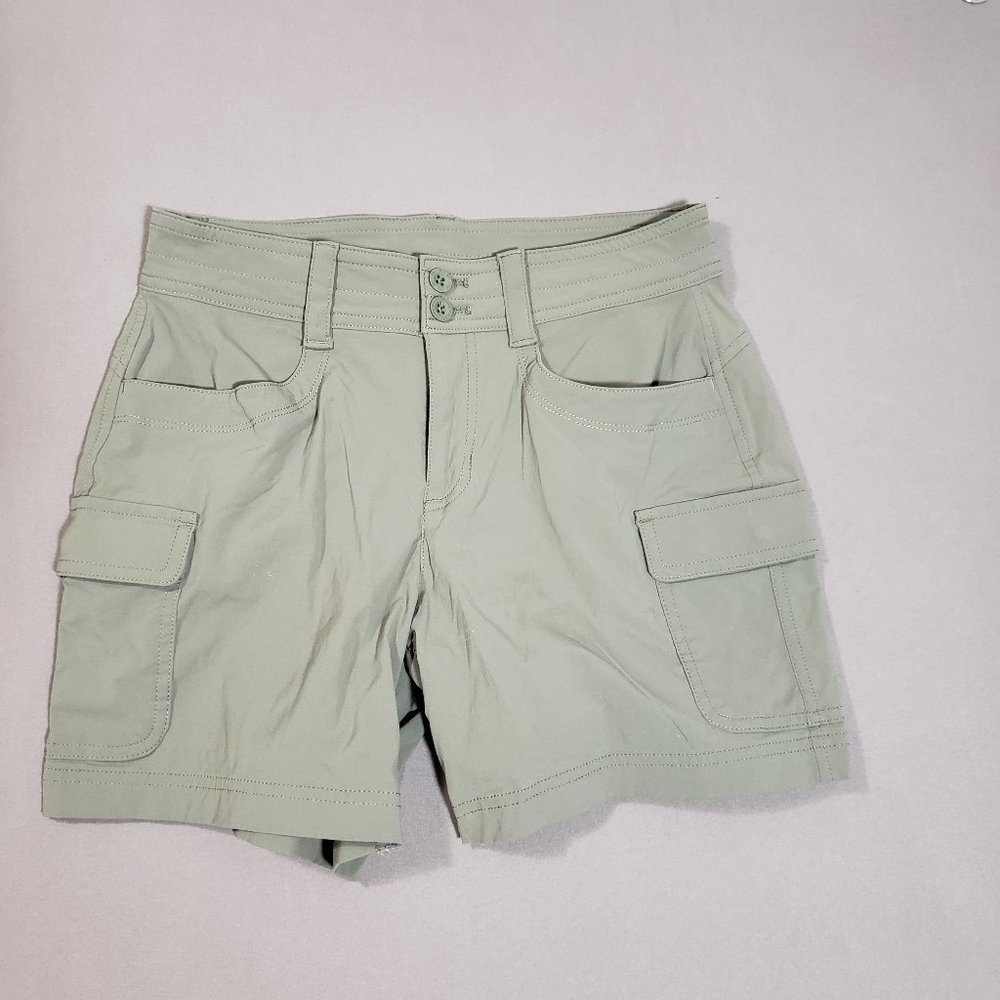 Eddie Bauer Women's Adventurer Stretch Ripstop Green Cargo Shorts Size 2